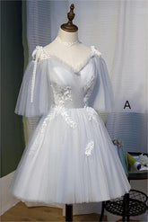 Elegantes vestidos de fiesta de princesa con apliques de encaje y tul sin mangas